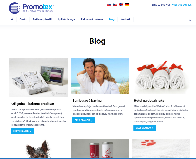 písanie blogov Promotex